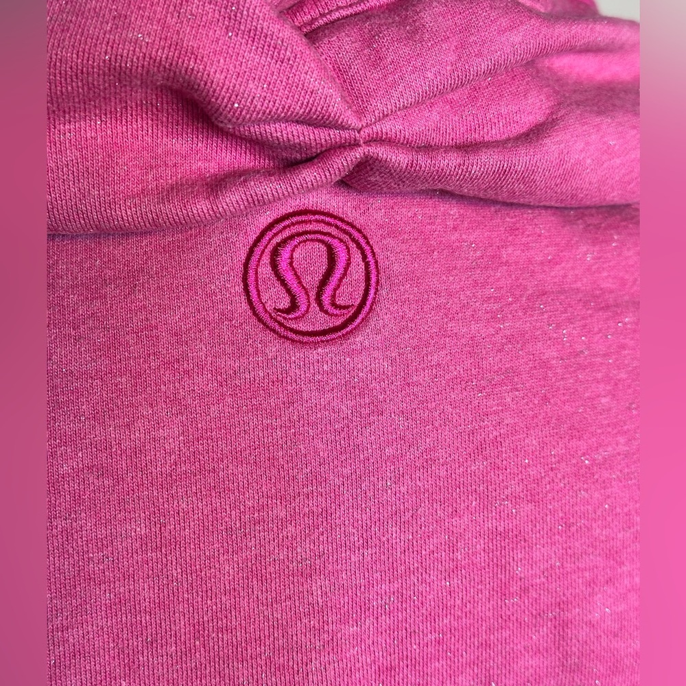 Sz 8 Lululemon Cuddle Up scuba full zip jacket sweatshirt heathered Paris pink - Picture 8 of 9